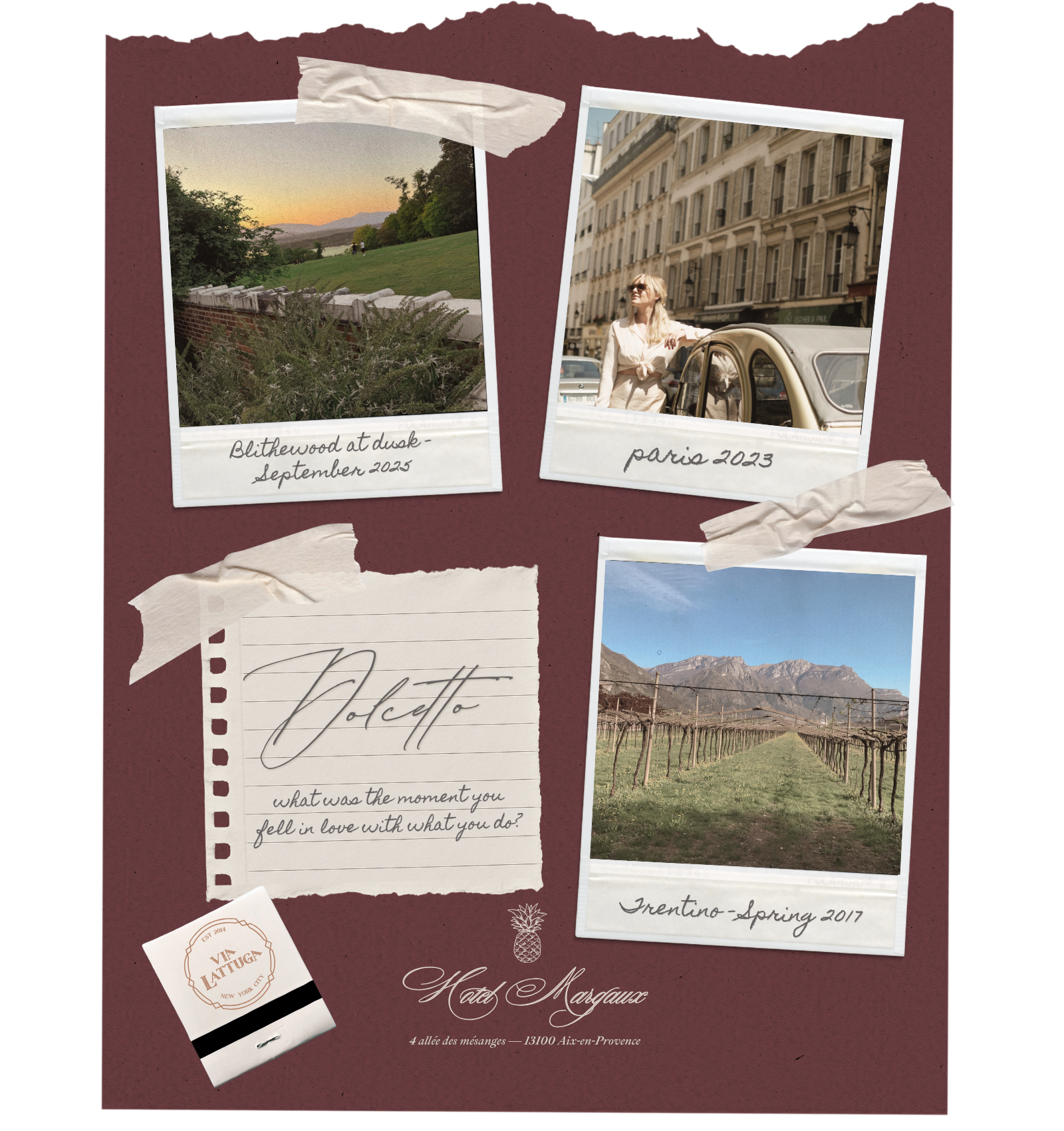 Dolcetto handwritten note — secret back side